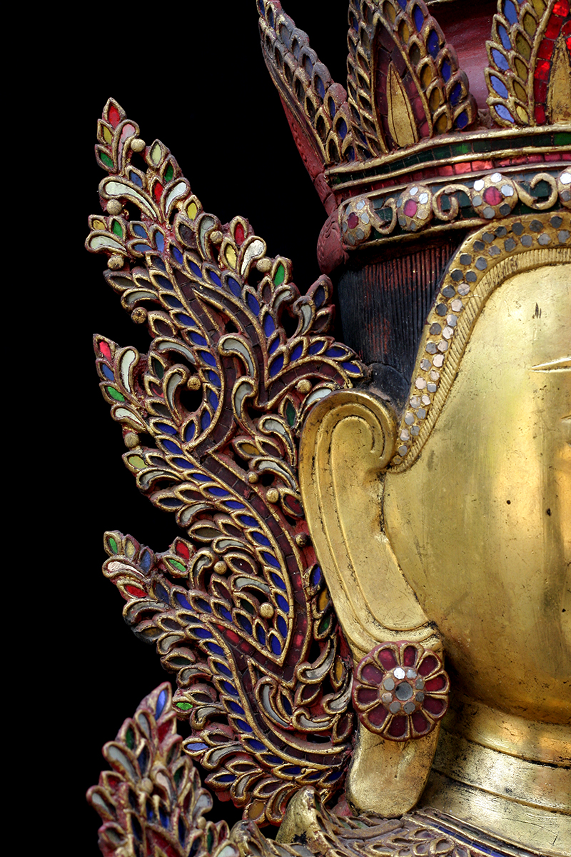 Extremely Rare Early 18C Lacquer Shan Burmese Buddha #DW098